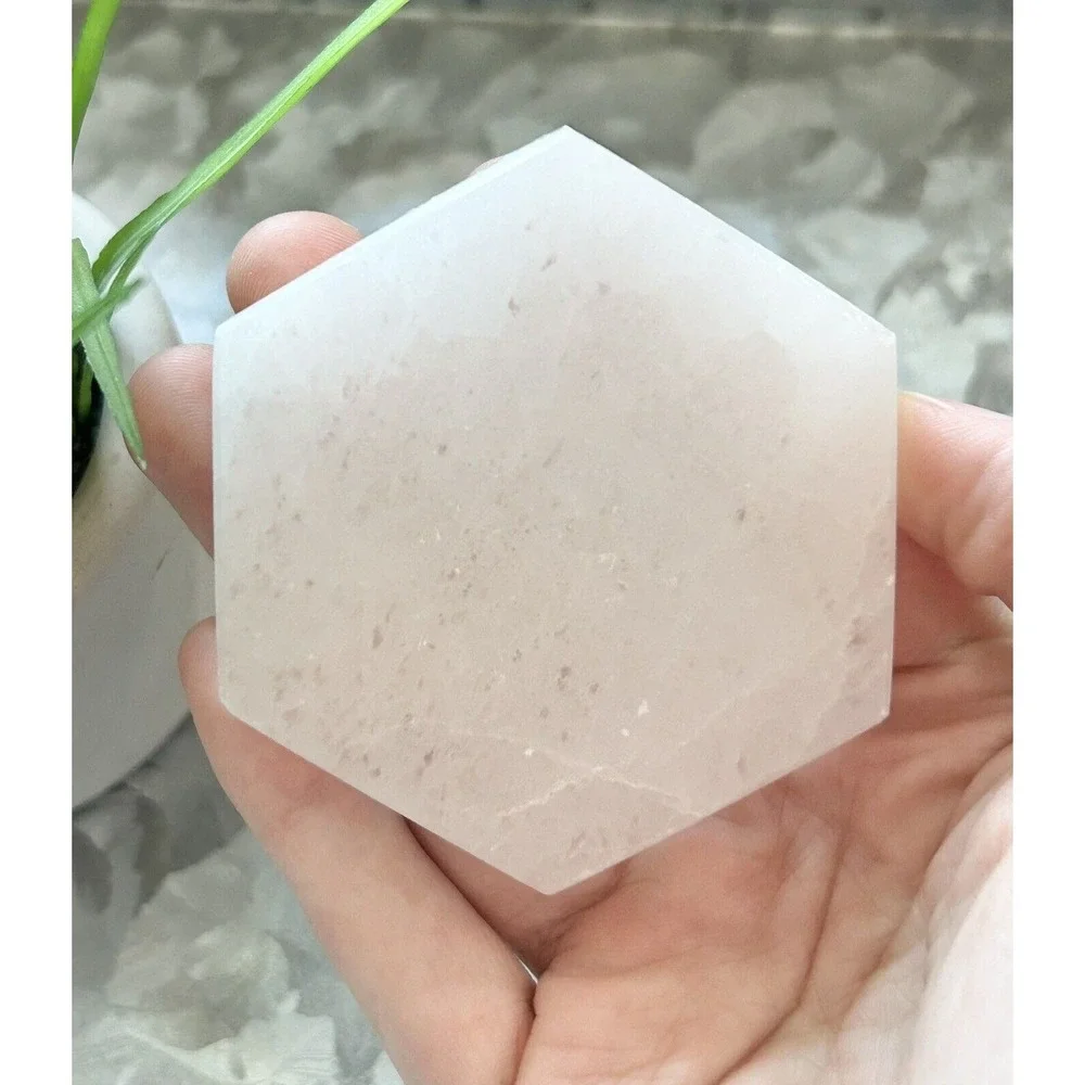 Selenite (Satin‎ Spar Gypsum) Hexagon Crystal Charging 3